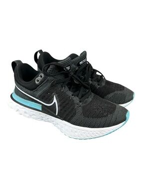 Nike React Infinity Run Flyknit 2 Women’s 6.5 CT2423-003 Black Blue Running